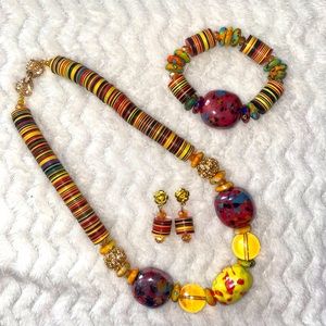 Handmade Beaded Jewelry Set from Ghana